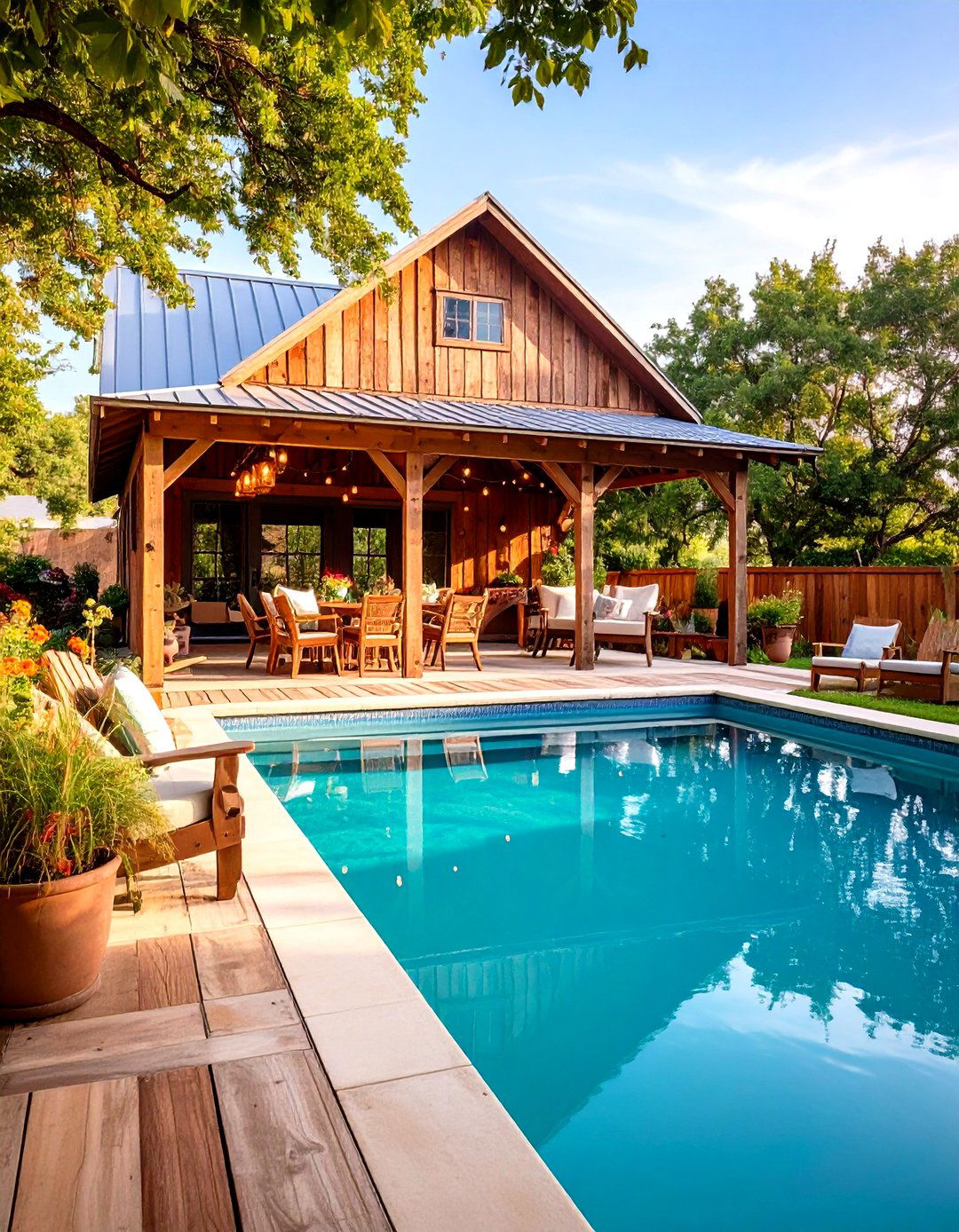 Country Barn Style Pool Gazebo