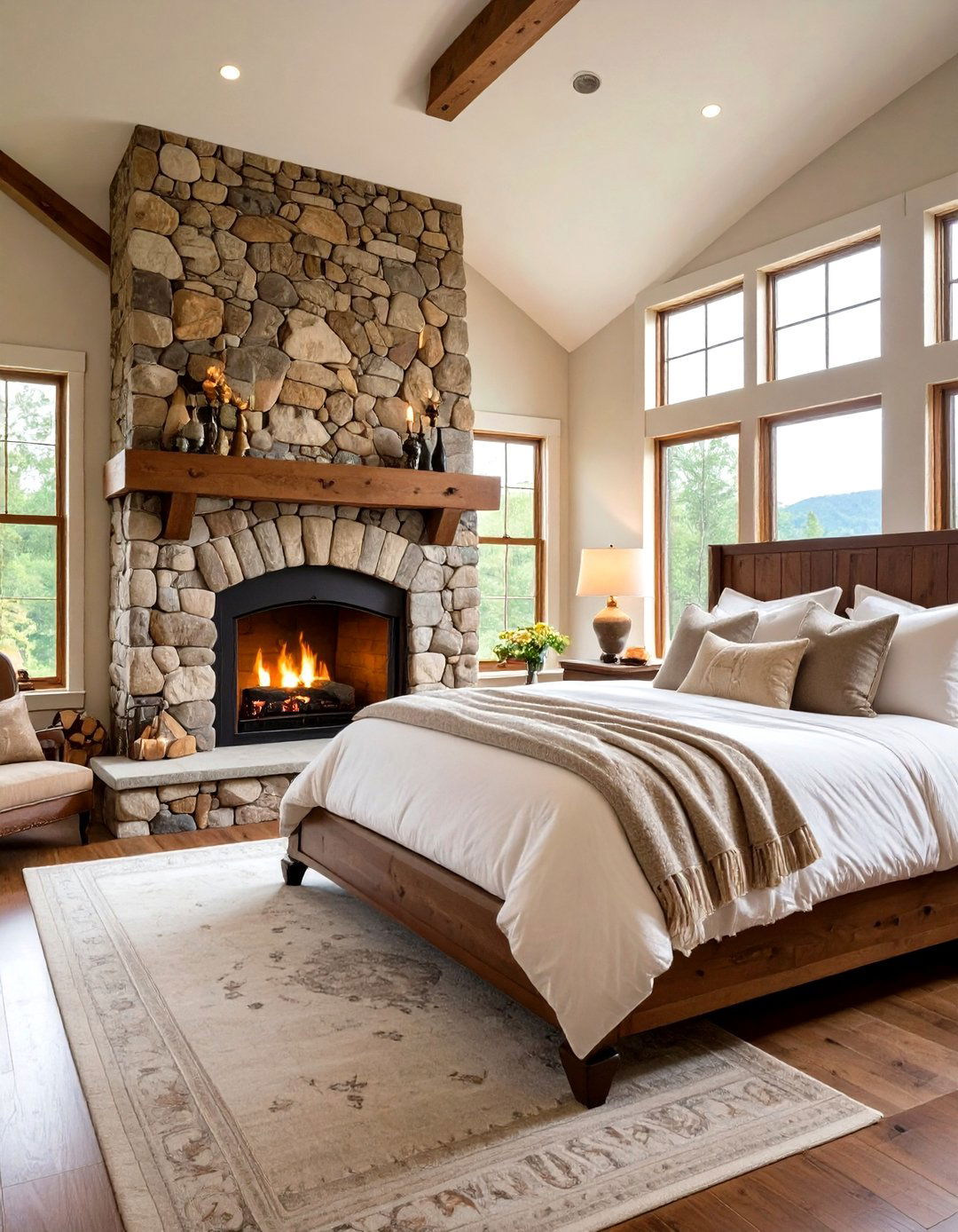 Country Bedroom Fireplace Features - 24 Country Bedroom Ideas