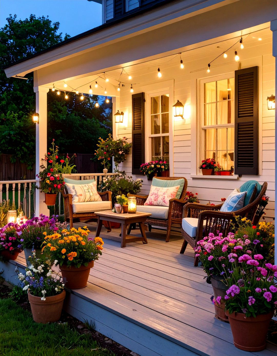 Country Cottage Back Porch with Garden Views - 24 Back Porch Ideas