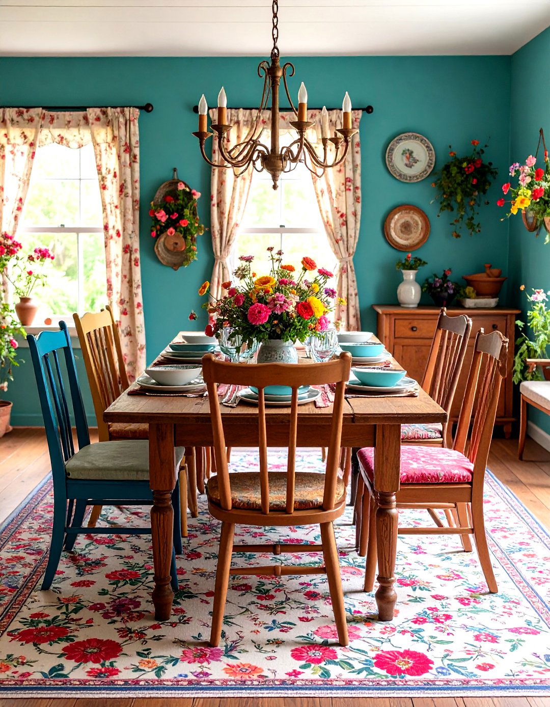 Country Cottage Carpeted Dining Room - 24 Carpeted Dining Room Ideas