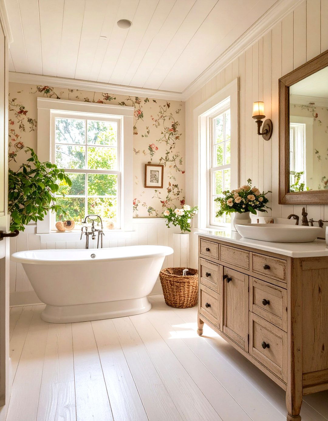 Country Cottage Romance - 24 Beige and White Bathroom Ideas