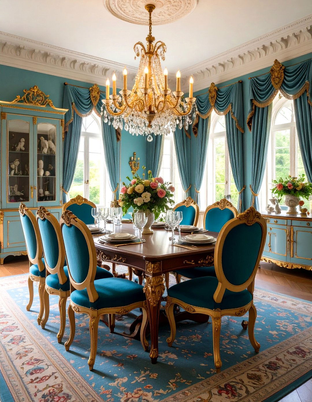 Country French Chateau Dining Room - 24 Luxury Dining Room Ideas