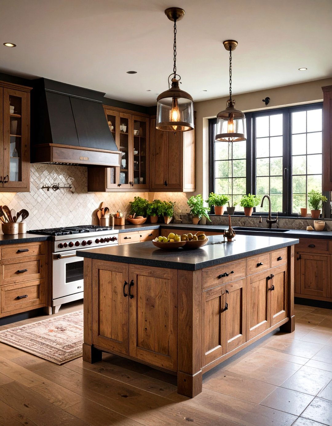 Country French Kitchen with Black Granite Sophistication - 24 Black Granite Countertops Kitchen Ideas