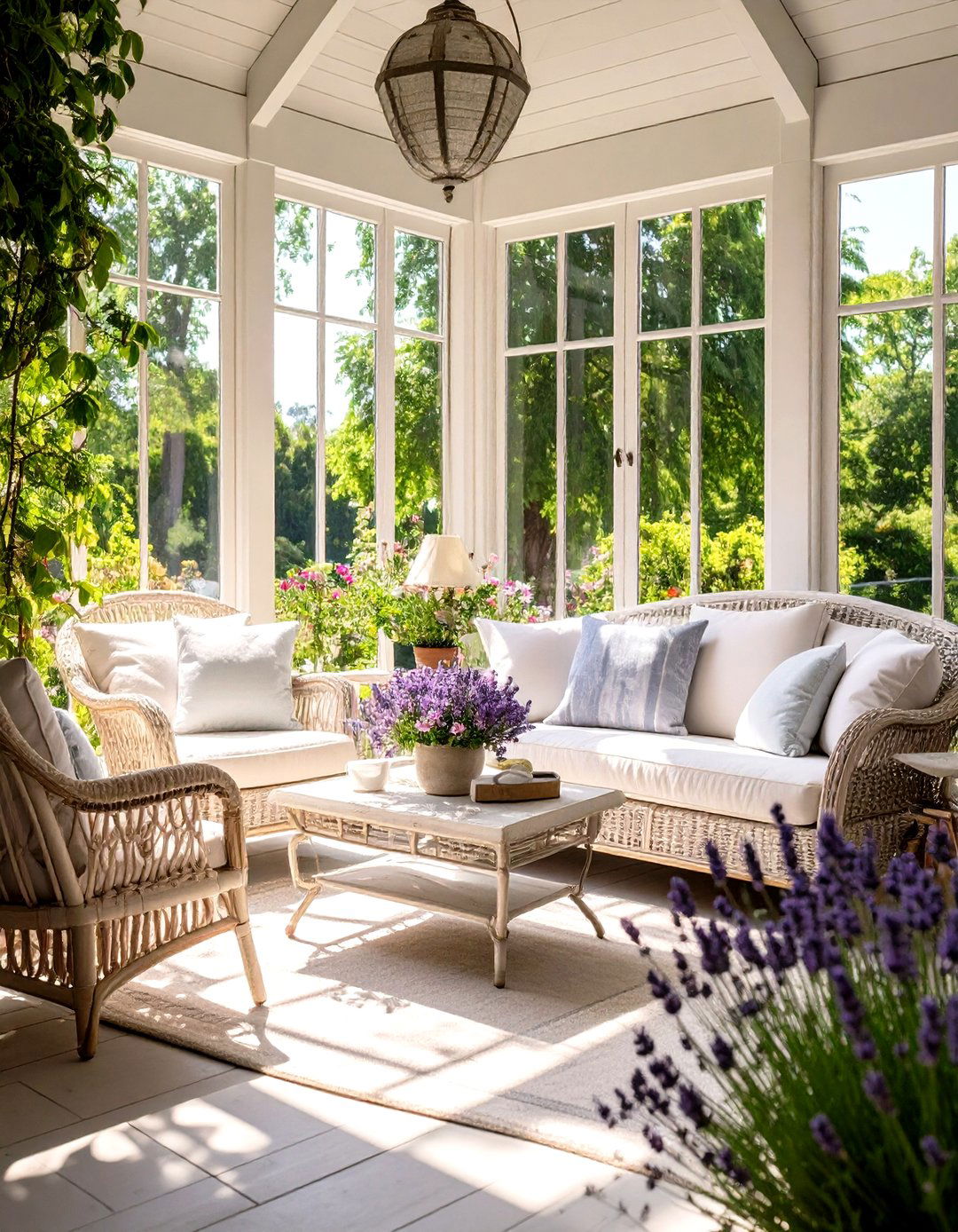 Country French Screened Terrace - 24 Small Screened-in Porch Ideas