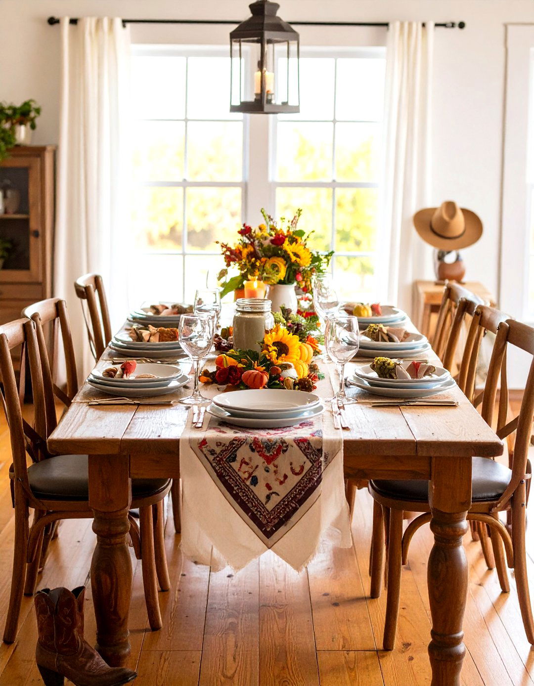 Country Western Thanksgiving Table Setting - 24 Thanksgiving Table Settings