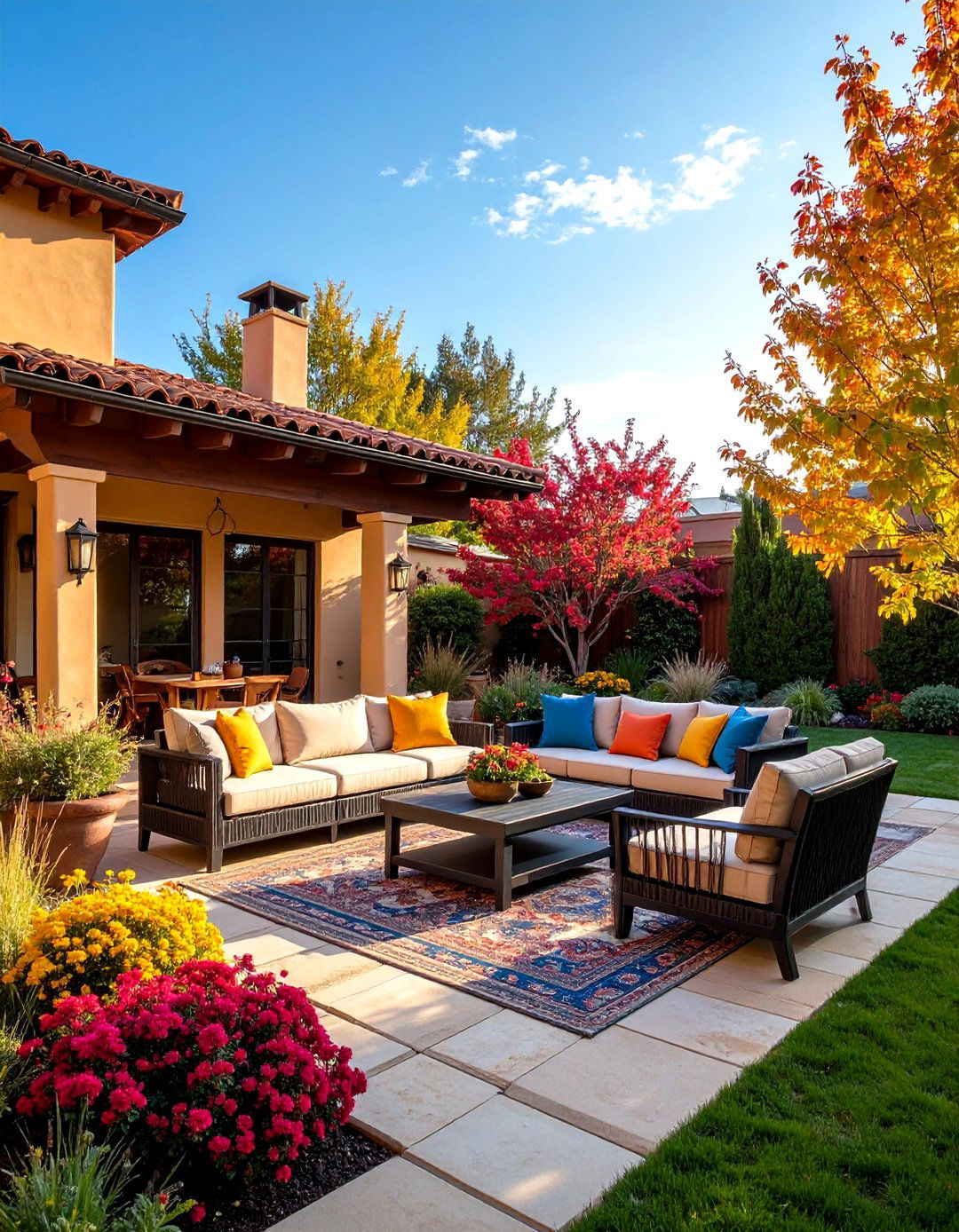 Courtyard Style Sunken Patio - 24 Sunken Patio Ideas