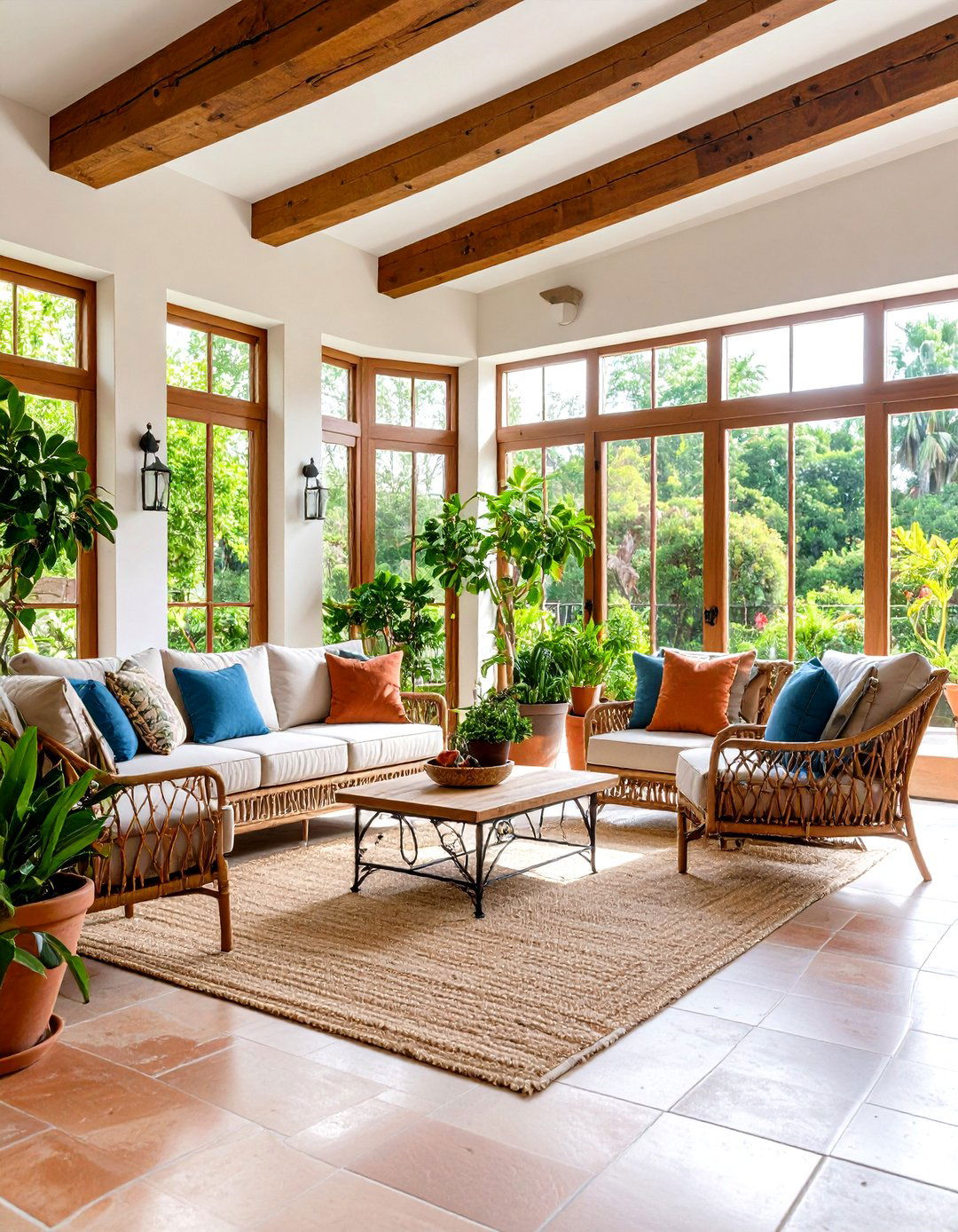Courtyard Style Sunroom - 24 Mediterranean Interior Design Ideas