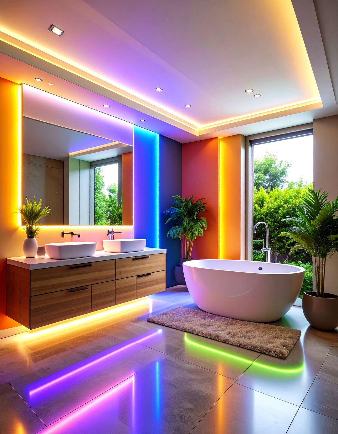 Cove Lighting with Hidden LED Strip Installation - 24 Small Bathroom Lighting Ideas