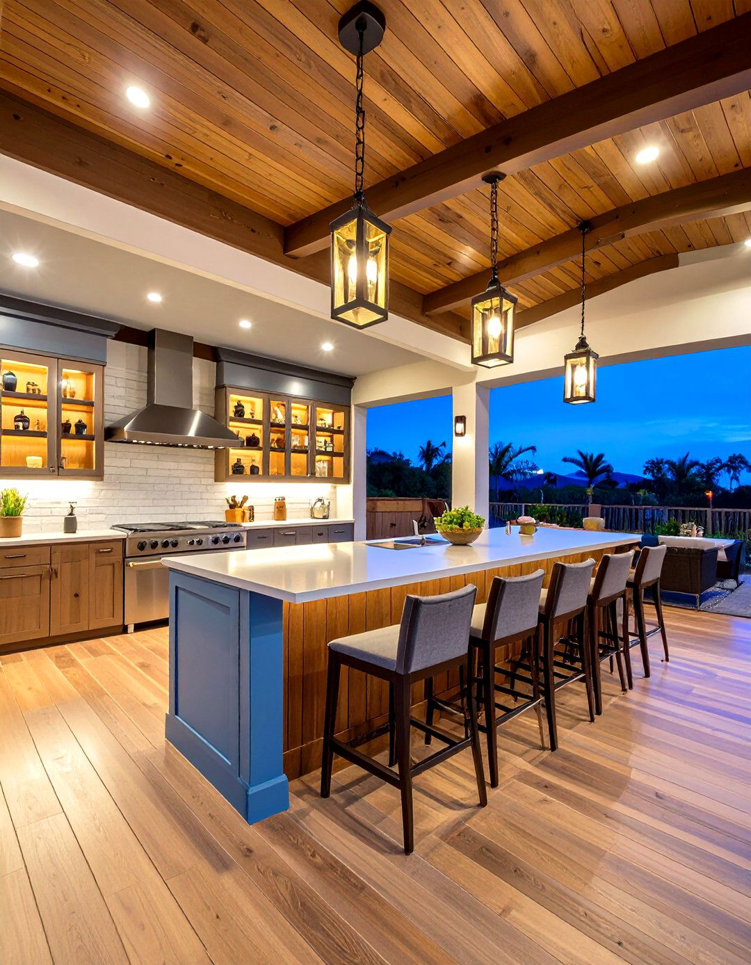 Covered Bar Style Lanai Kitchen - 24 Lanai Kitchen Ideas