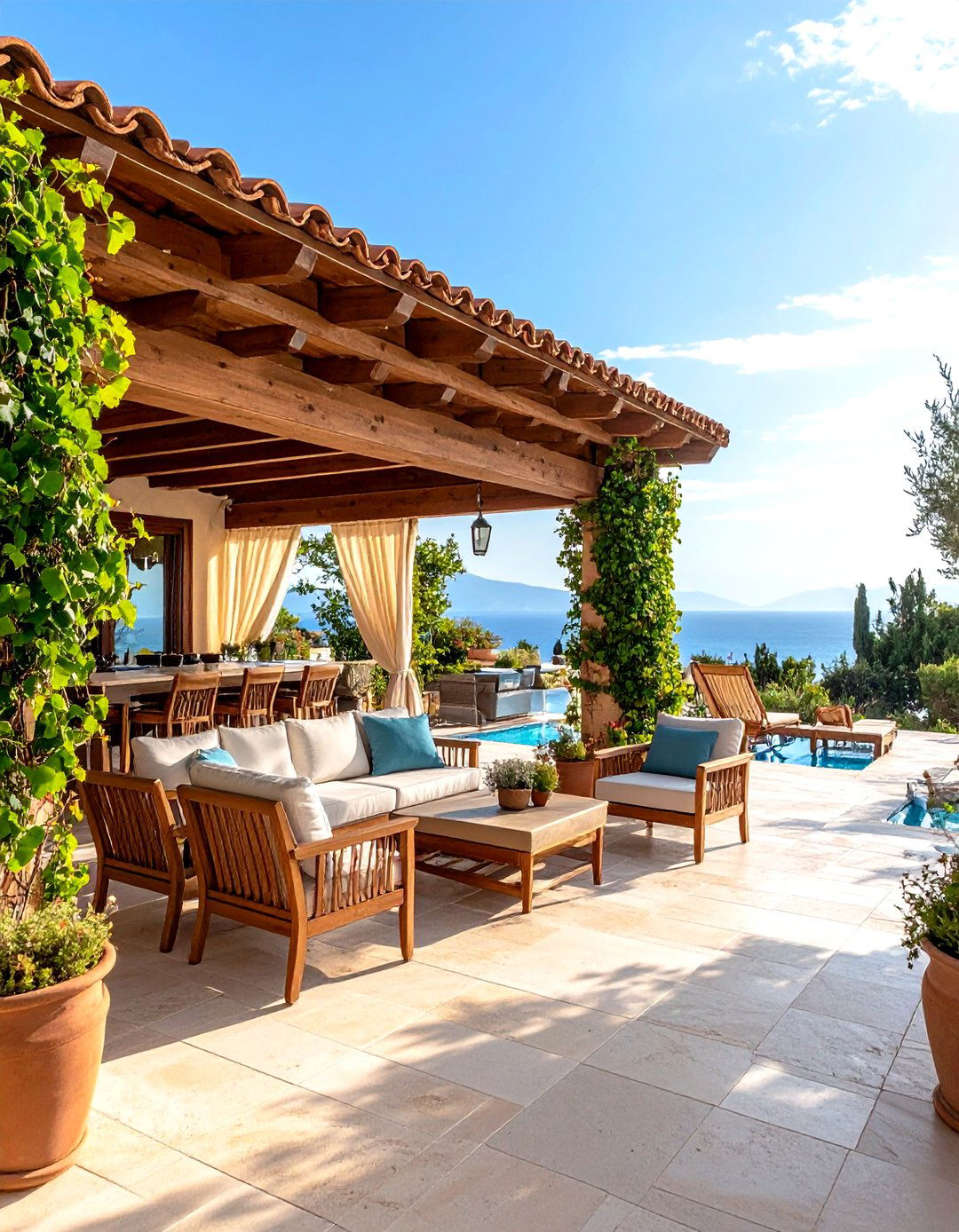 Covered Mediterranean Loggia Design - 24 Mediterranean Patio Ideas