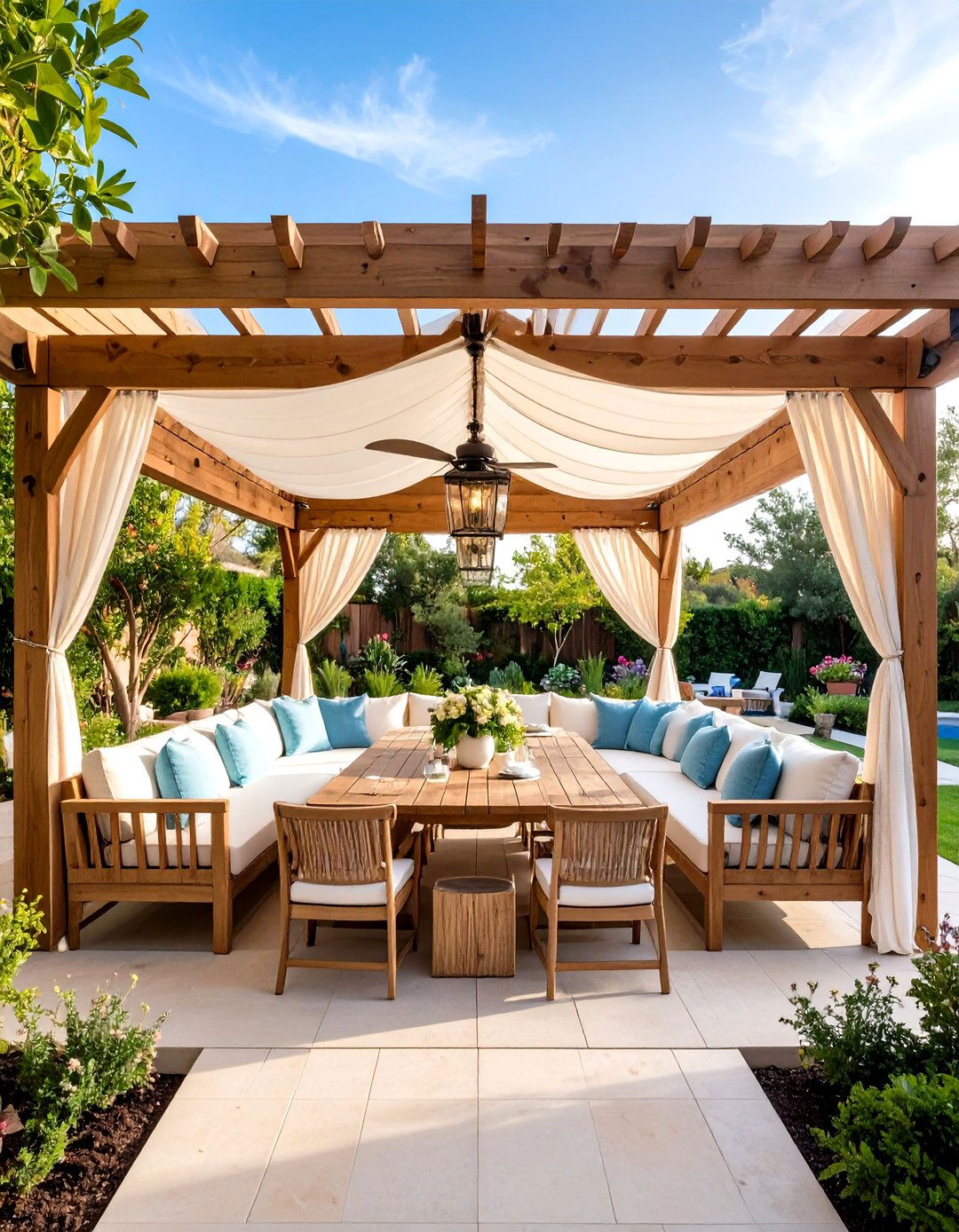 Covered Pergola Dining Room - 24 Outdoor Dining Area Ideas