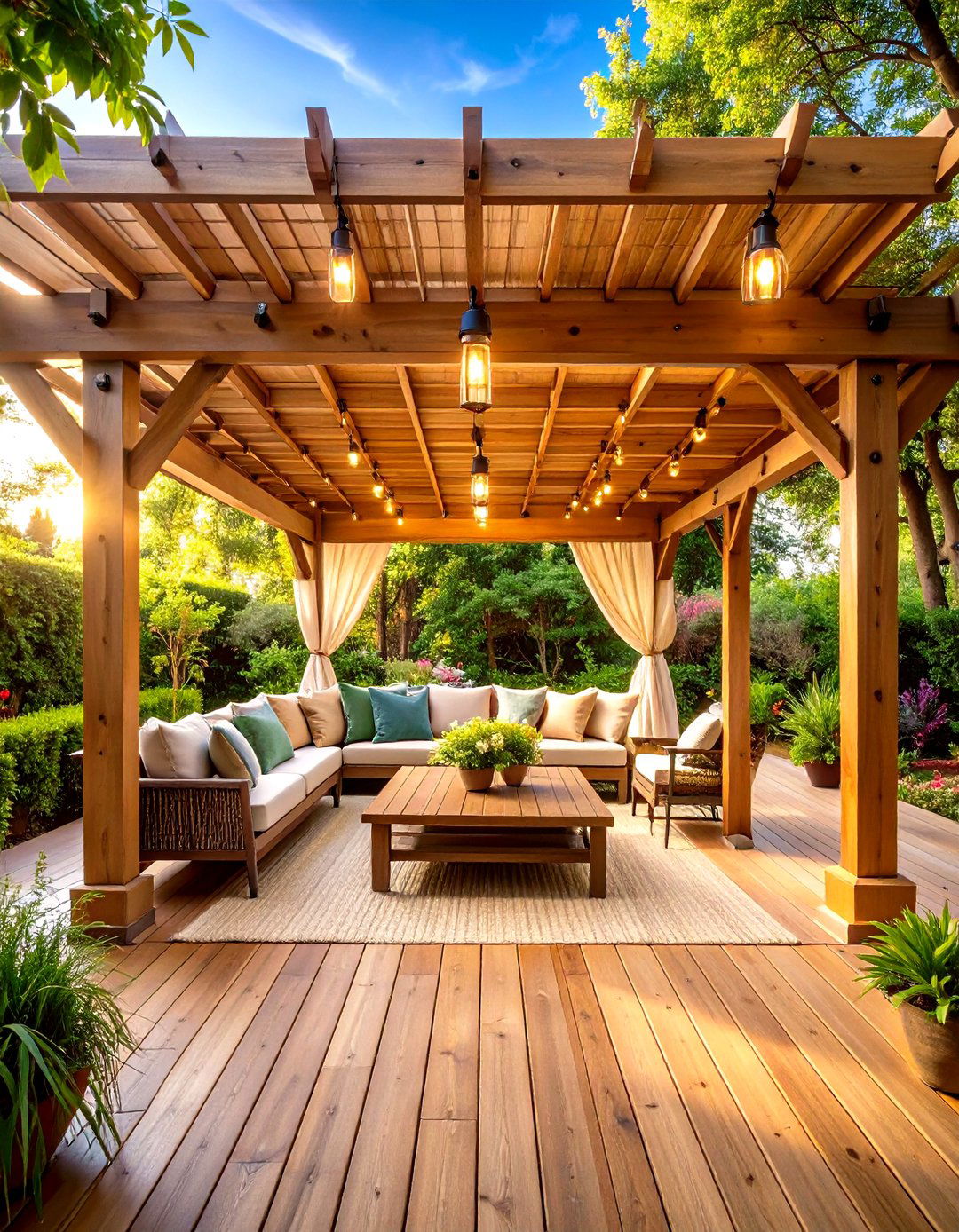 Covered Pergola Sunken Patio - 24 Sunken Patio Ideas