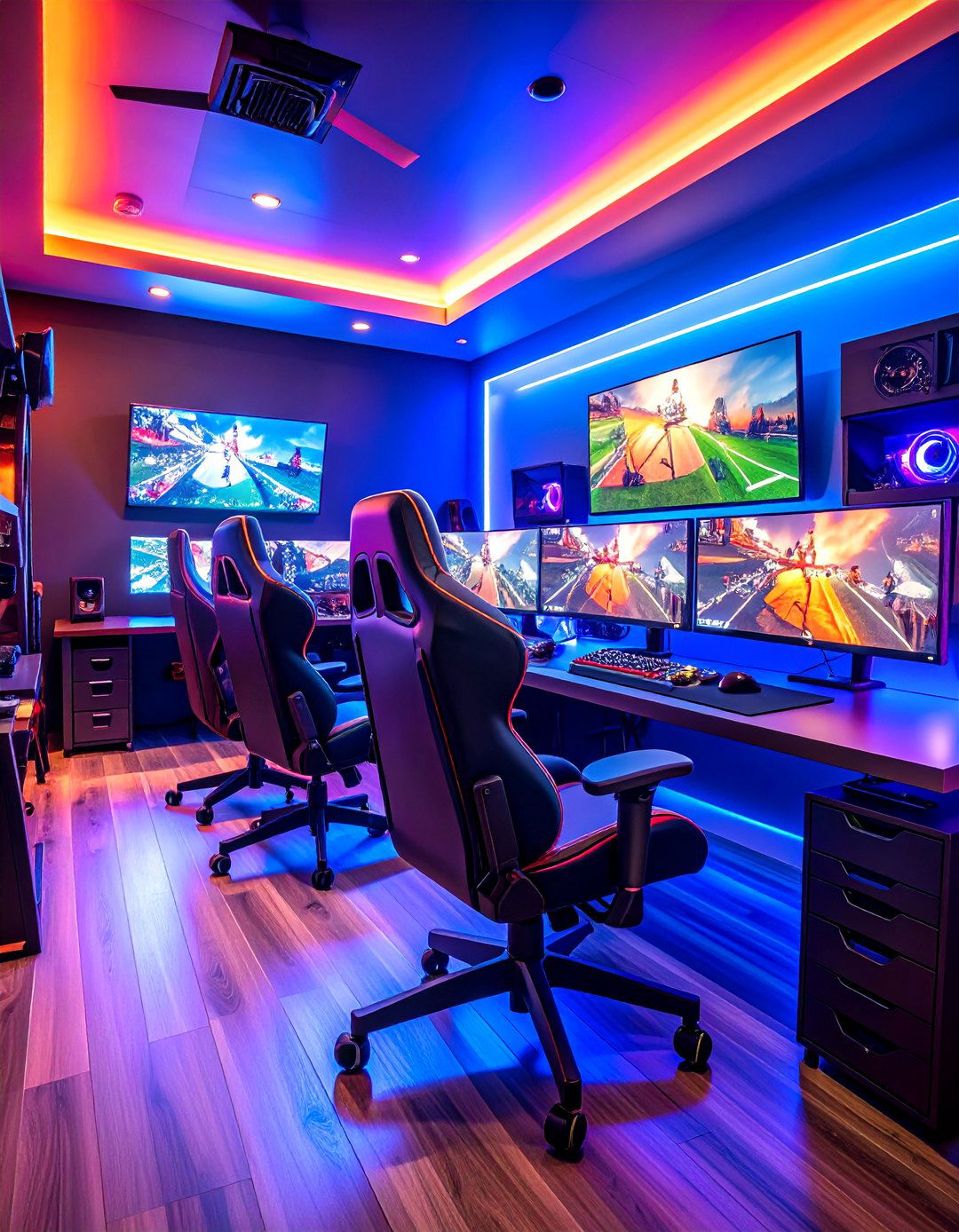 Cowboys Gaming Zone with Custom Furniture - 24 Dallas Cowboys Man Cave Ideas