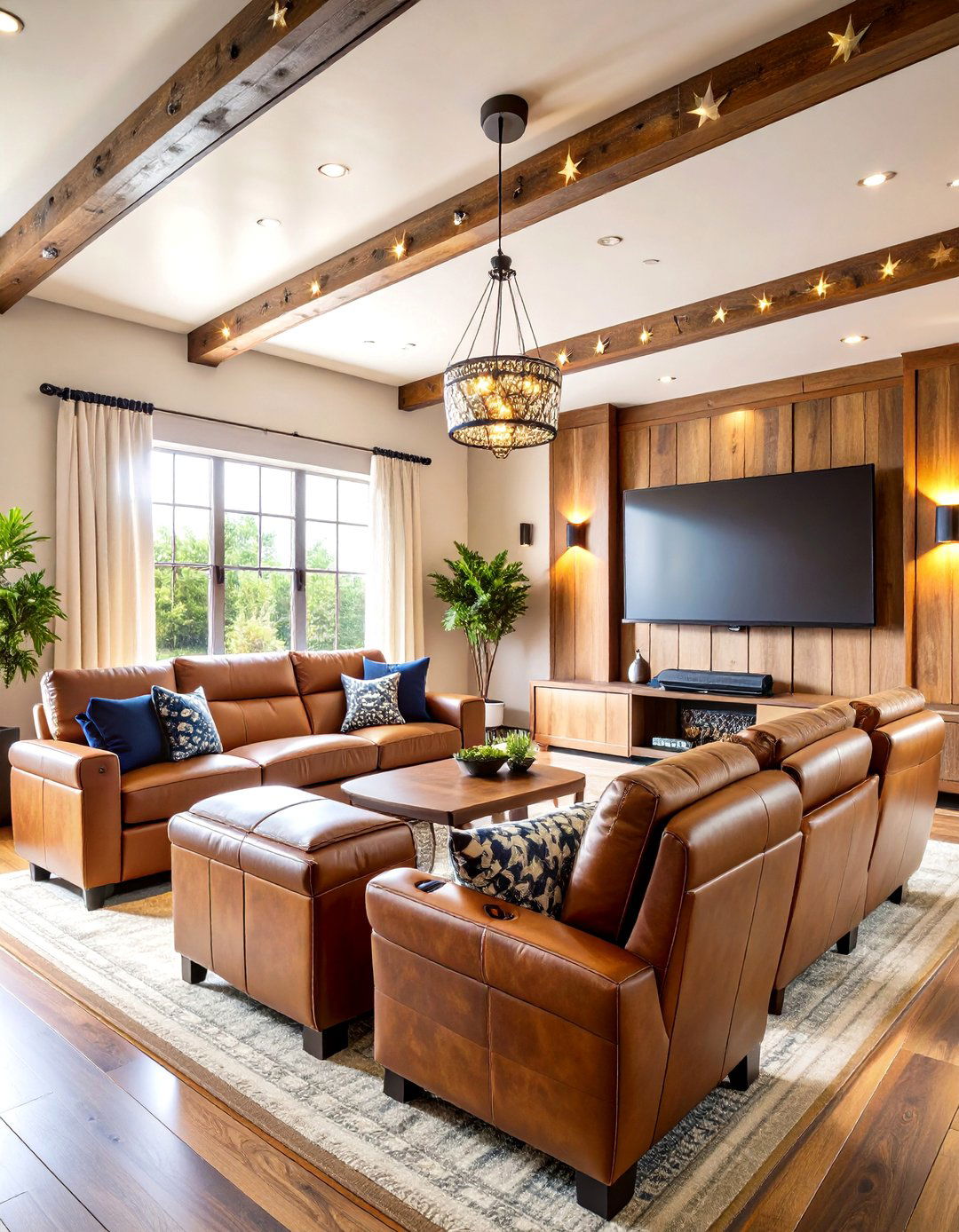 Cowboys Theater Room with Stadium Seating - 24 Dallas Cowboys Man Cave Ideas