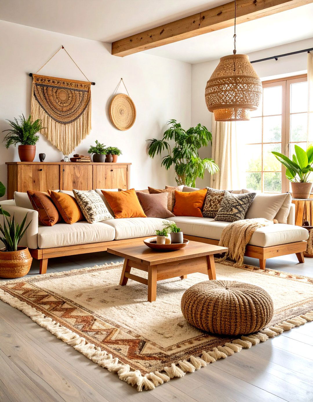 Cowhide and Natural Fiber Living Room - 24 Southwestern Living Room Ideas