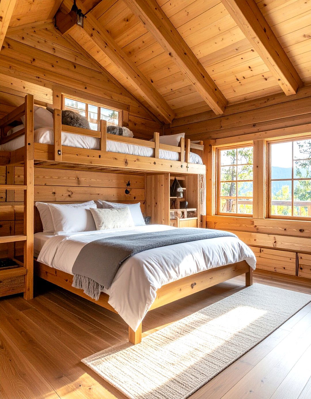 Cozy Cabin Bunk Bedroom - 24 Hunting Bedroom Ideas
