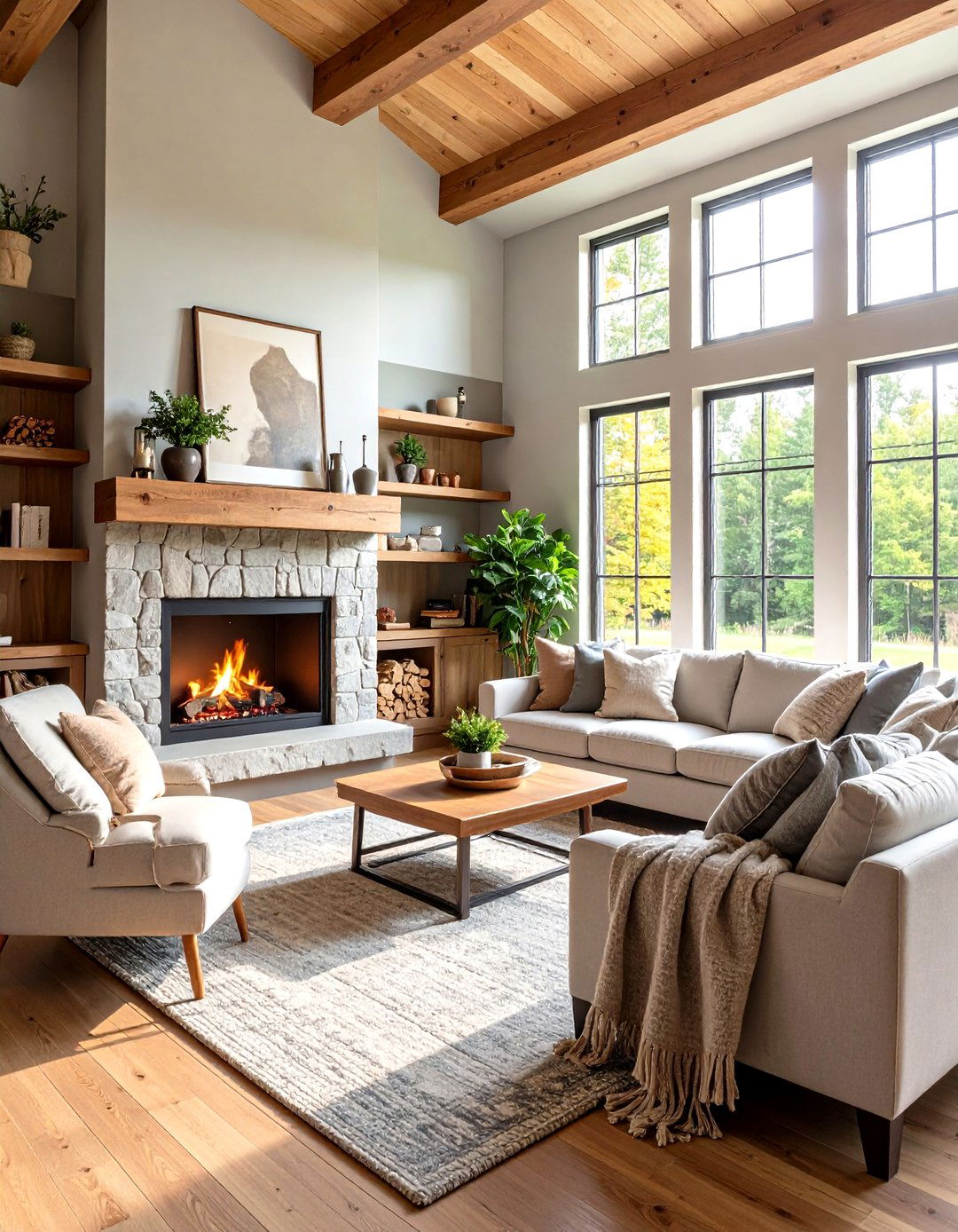 Cozy Cabin Corner Design - 24 Log Cabin Interior Design Ideas