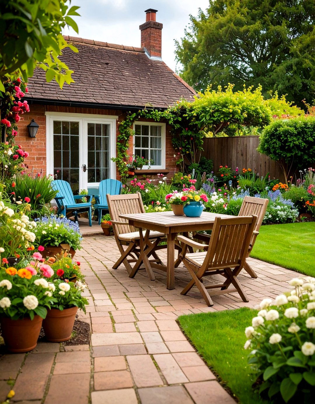 Cozy Cottage Garden Patio with Vintage Charm - 24 Backyard Patio Ideas