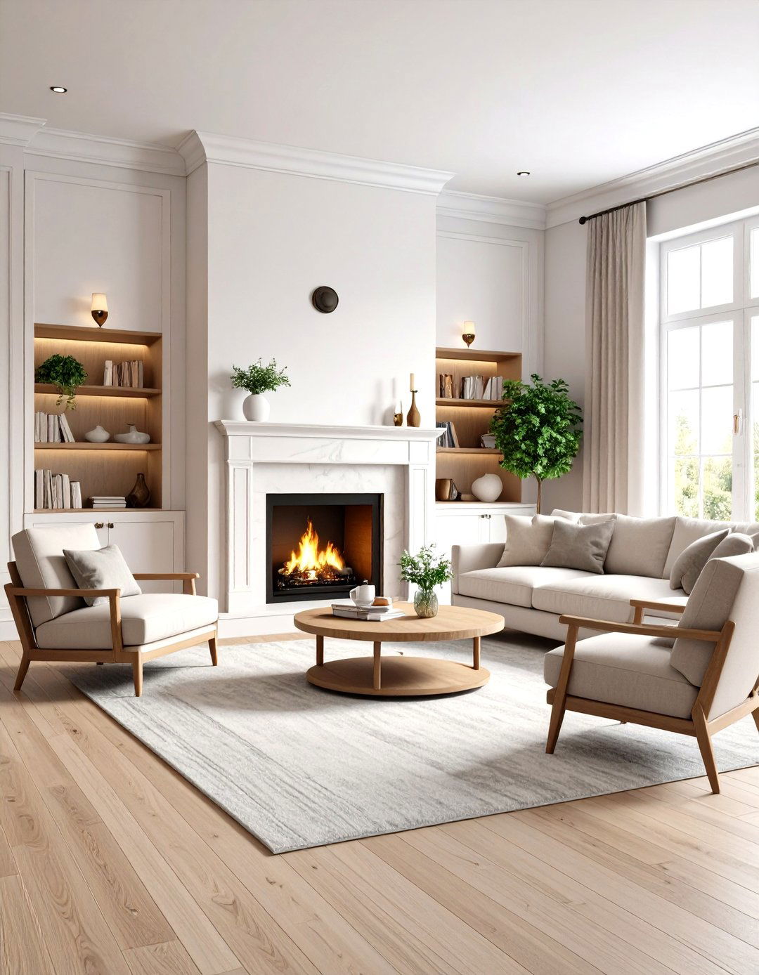 Cozy Fireplace Focal Point Arrangement - 24 Joanna Gaines Living Room Ideas