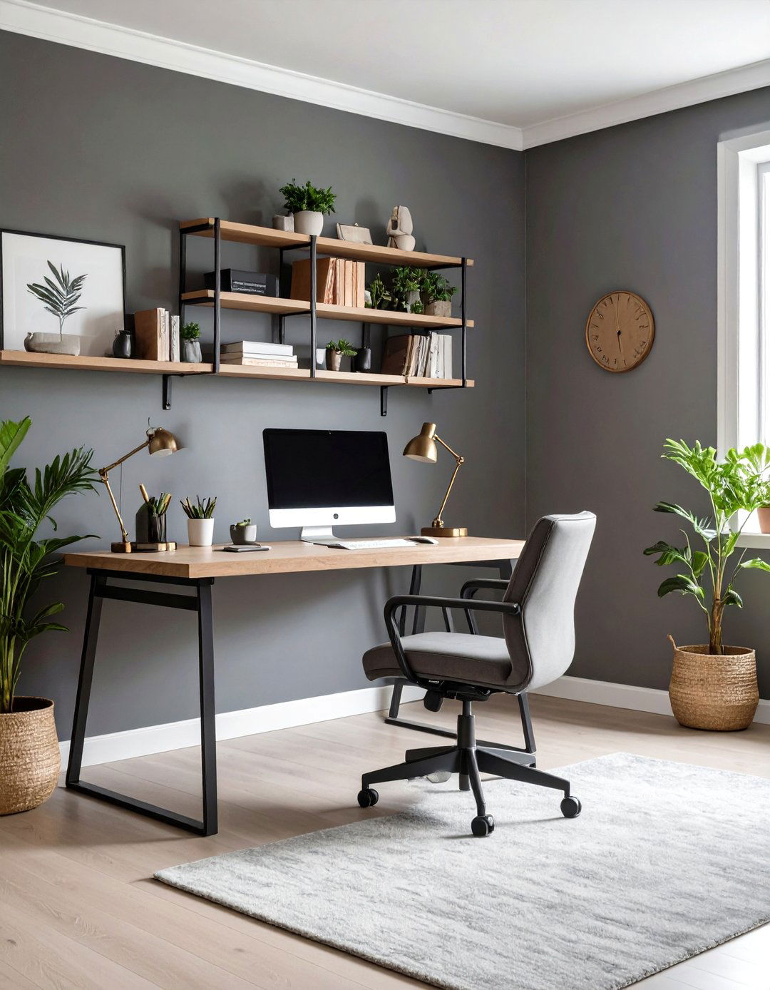 Cozy Greige Home Office Productivity Space - 24 Greige Interior Design Ideas