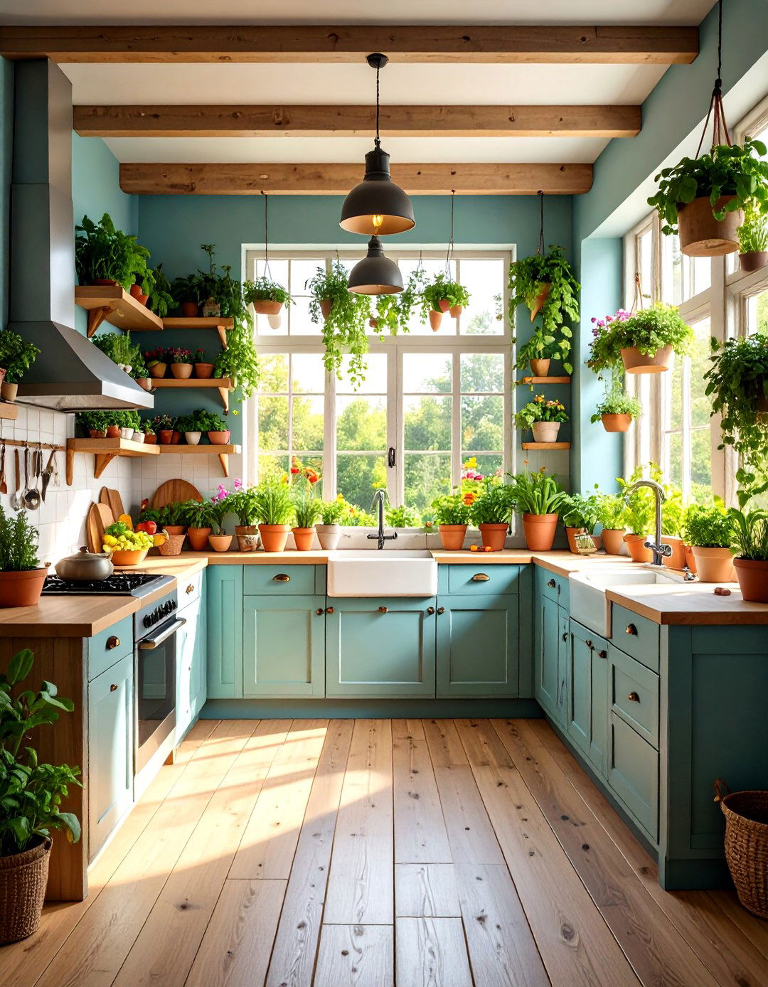 Cozy Kitchen with Herb Garden Integration and Fresh Elements - 24 Cozy Kitchen Ideas