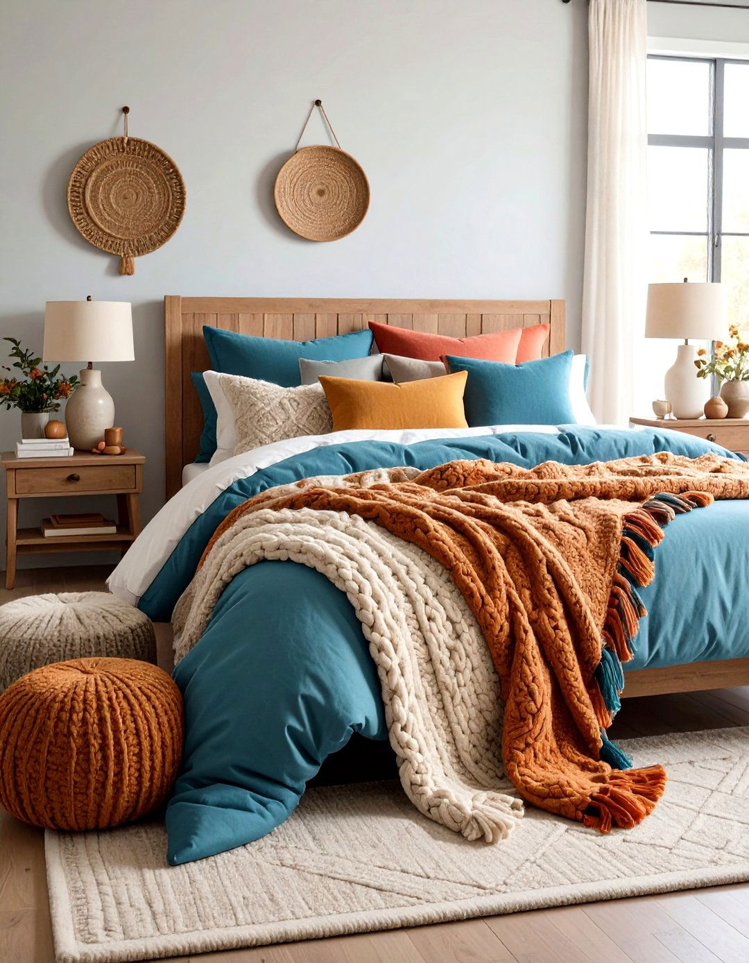 Cozy Layered Bedroom Textiles - 24 Country Bedroom Ideas