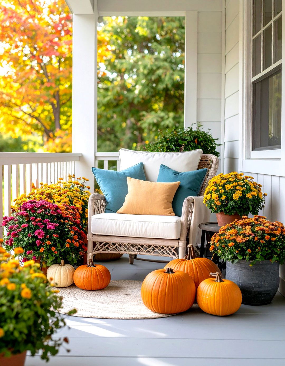 Cozy Outdoor Reading Nook - 24 Fall Porch Decor Ideas