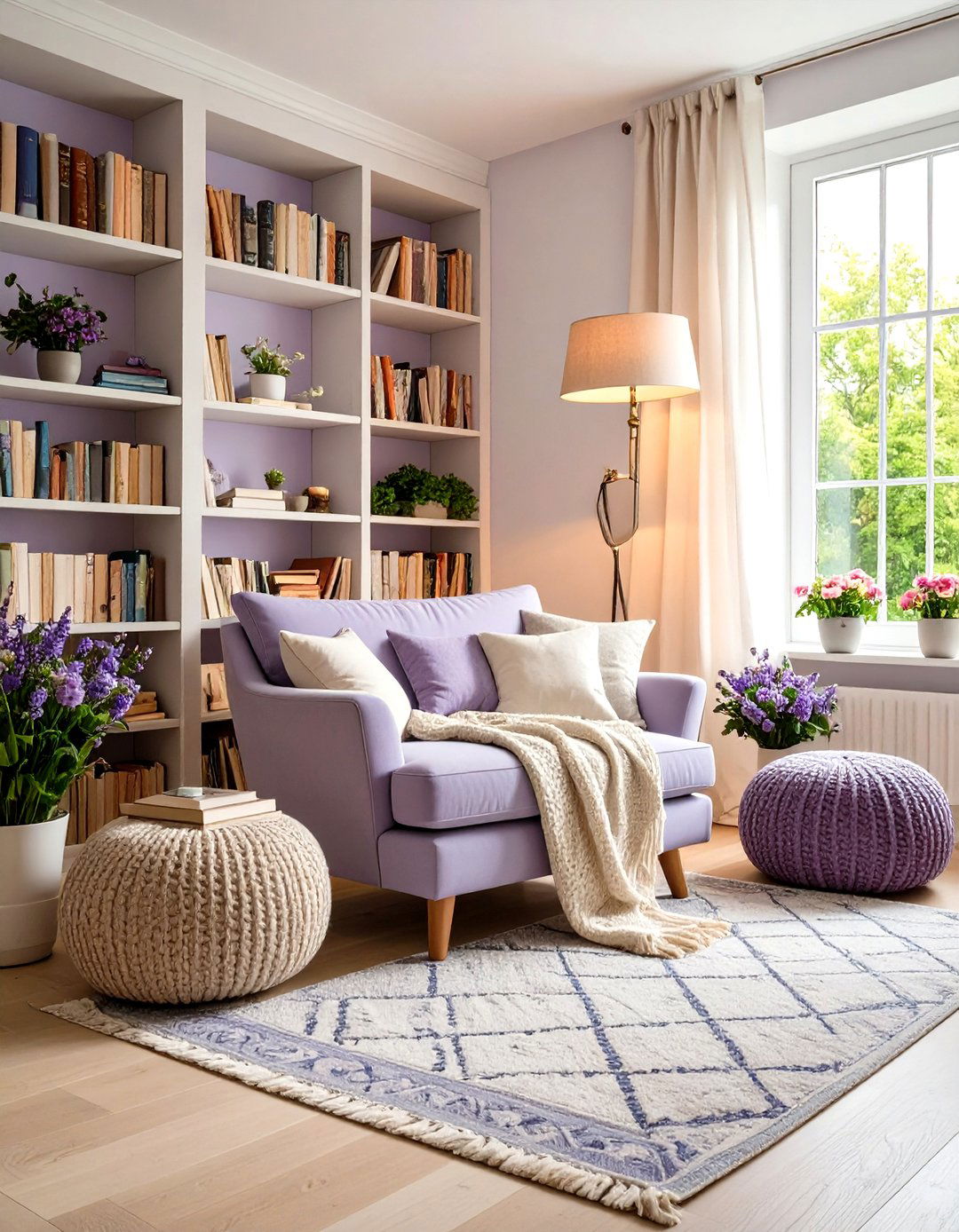 Cozy Pastel Reading Nook - 24 Pastel Living Room Ideas