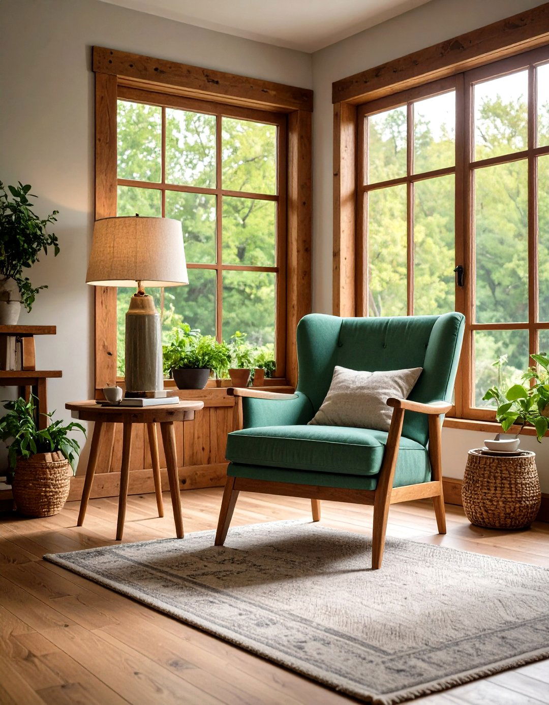 Cozy Reading Corners with Sage Green Accent Chairs - 24 Rustic Sage Green Living Room Ideas
