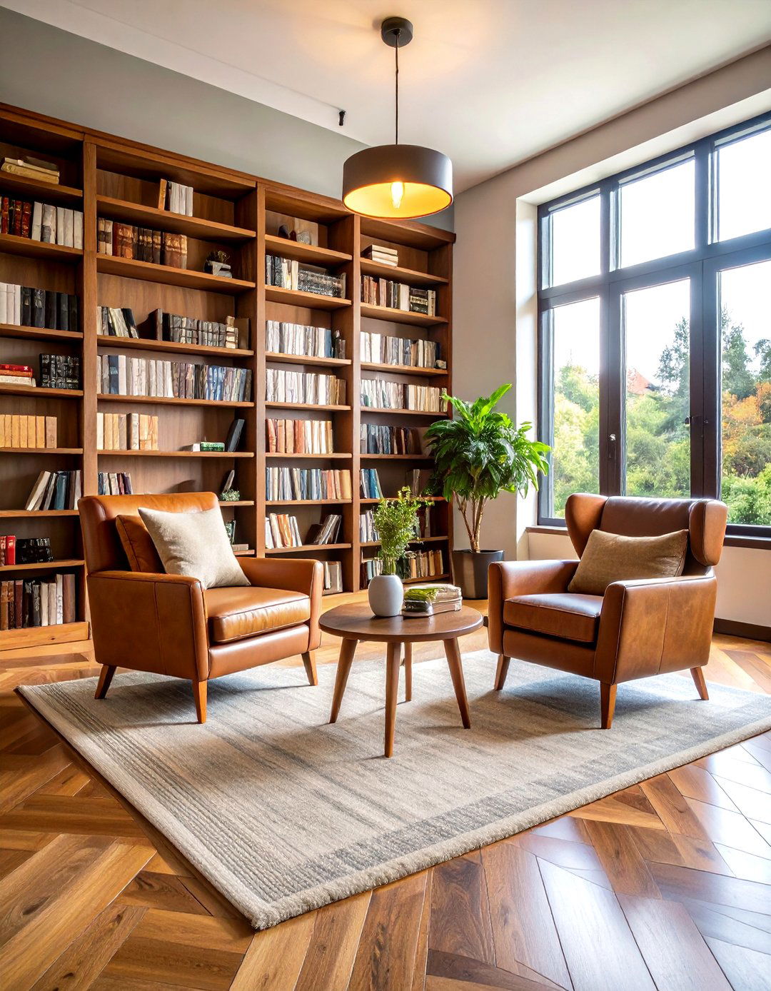Cozy Reading Library Retreat - 24 Long Living Room Ideas