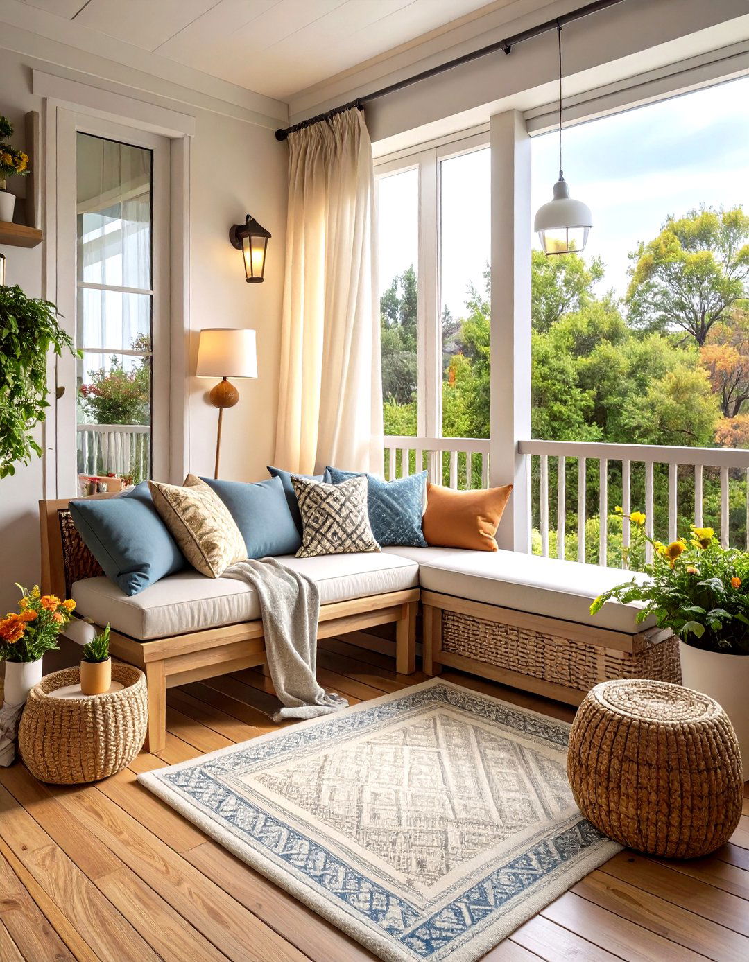 Cozy Reading Nook Balcony with Built in Seating - 24 Second Story Balcony Ideas