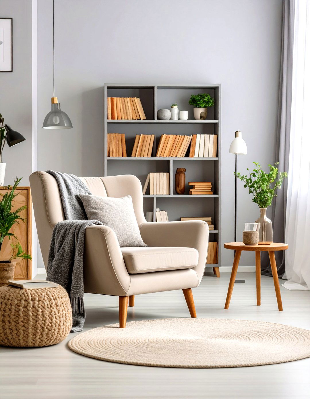 Cozy Reading Nook Corner - 24 Grey and Beige Living Room Ideas