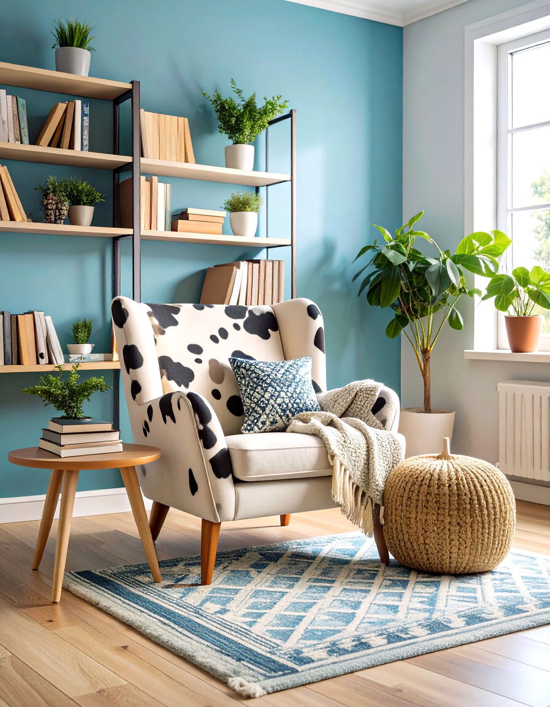 Cozy Reading Nook Cow Print Corner - 24 Cow Print Room Decor Ideas