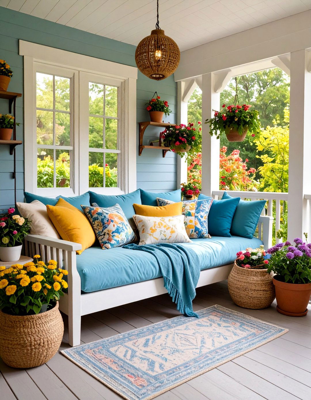 Cozy Reading Nook Porch - 24 Farmhouse Porch Ideas