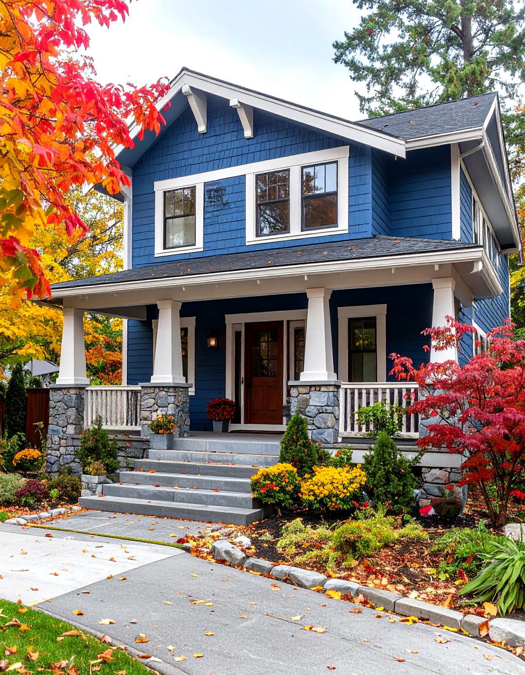 Craftsman Bungalow Design - 24 houses with blue metal roofs