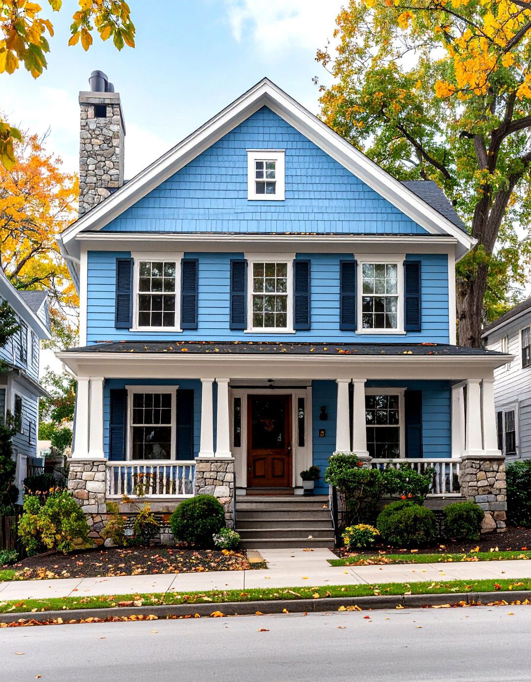 Craftsman Bungalow Light Blue Design - 24 light blue house exterior ideas