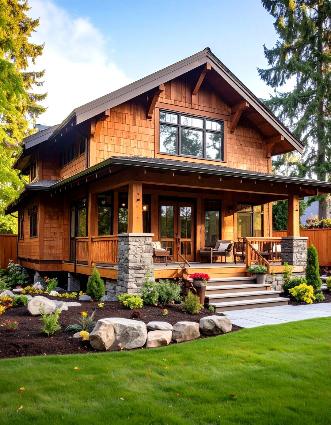 Craftsman Style Natural Wood Character - 24 Exterior House Siding Ideas