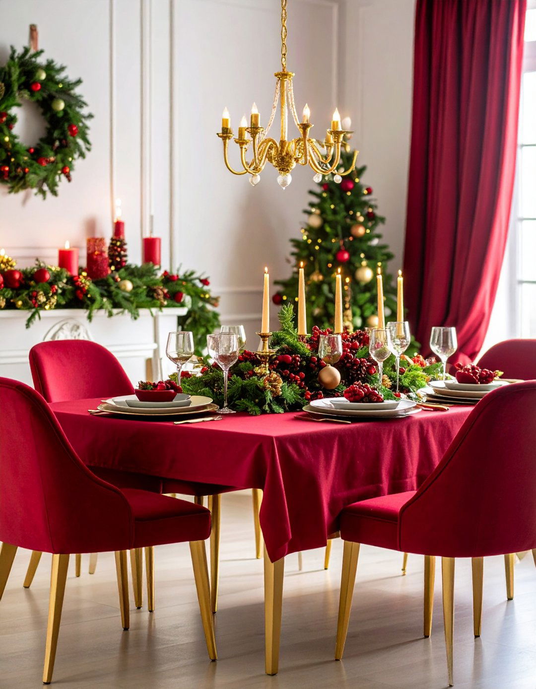 Cranberry Red Holiday Elegance - 24 Red Dining Room Ideas