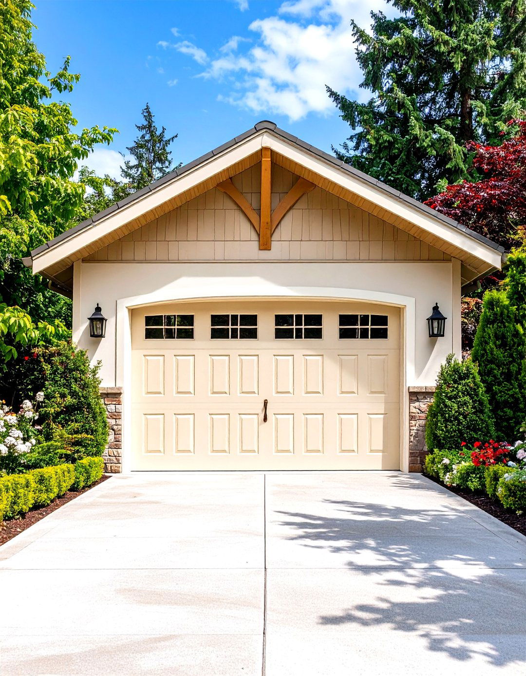 Cream Garage Door Elegance - 24 Garage Door Paint Ideas