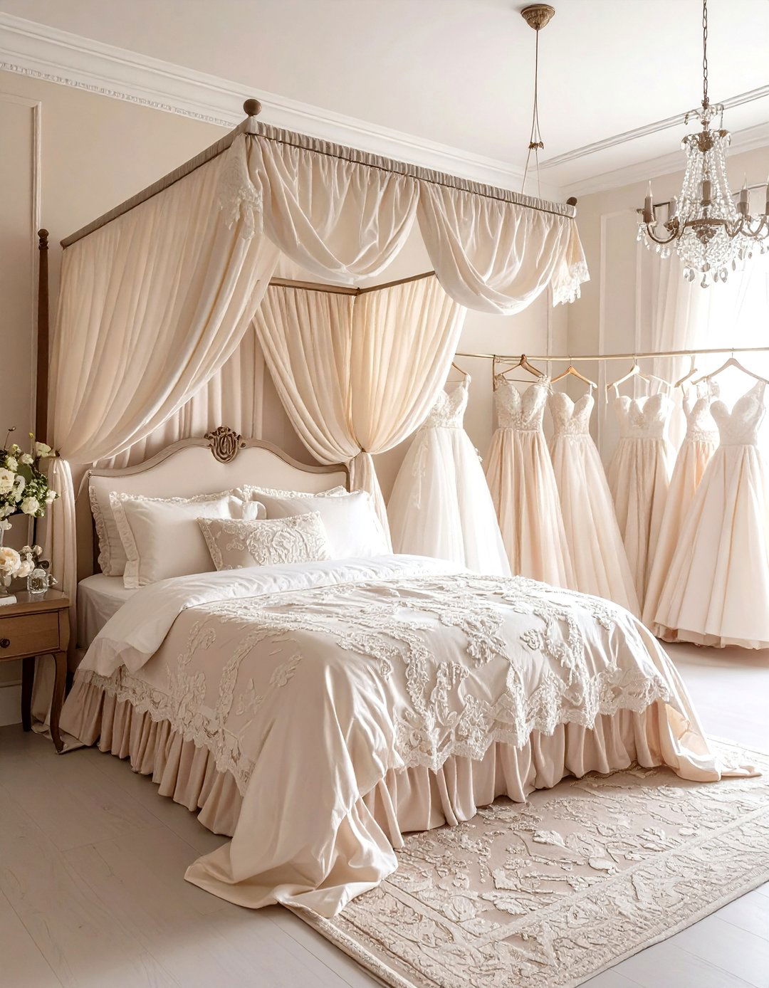 Cream Gothic Wedding Bedroom - 24 Pastel Goth Bedroom Ideas