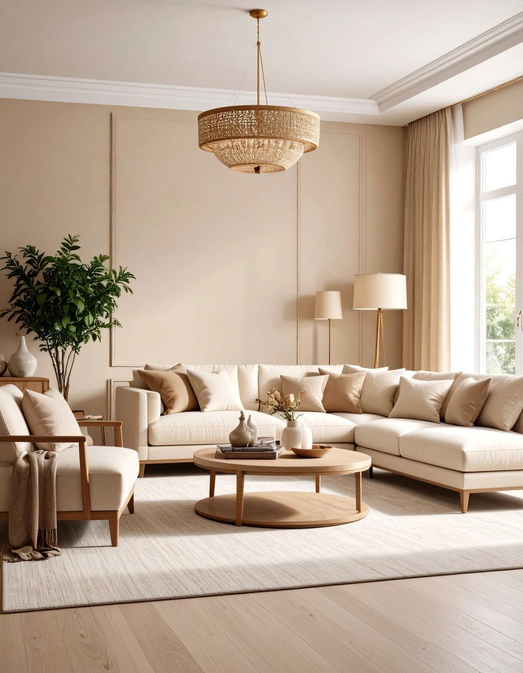 Cream Living Room Sophistication - 24 Monochromatic Color Schemes for Rooms