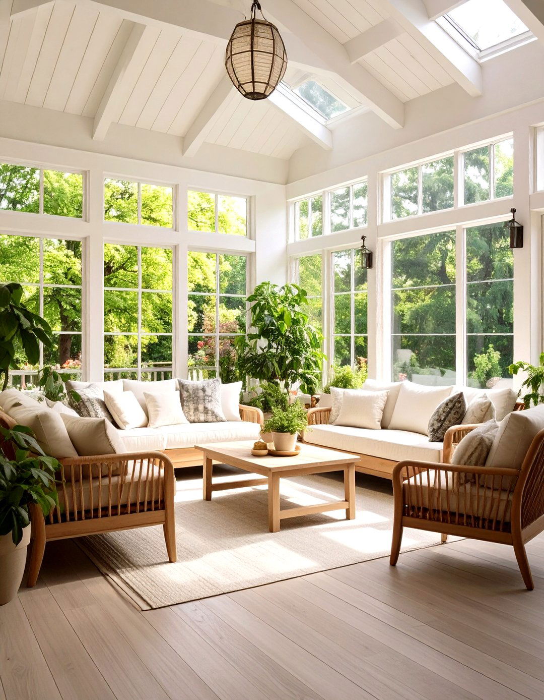 Cream Sunroom with Timeless Elegance - 24 Sunroom Color Ideas