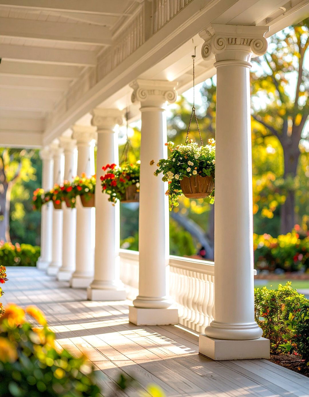 Cream White Columns - 24 Porch Paint Colors