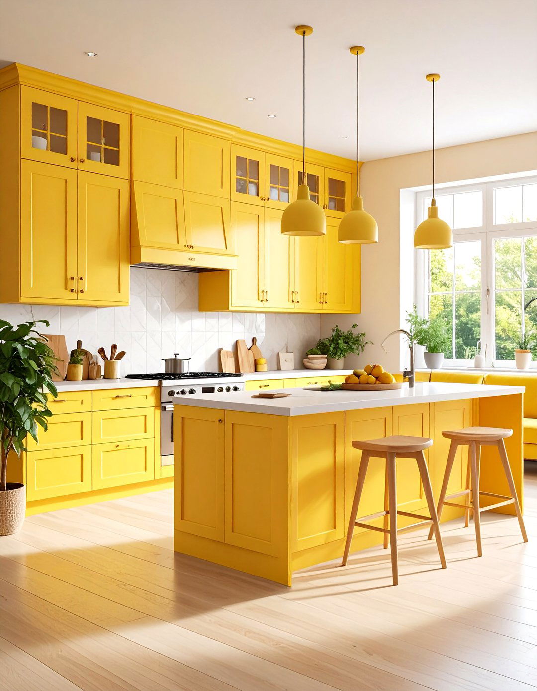 Cream Yellow Open Kitchen Design - 24 Pale Yellow Kitchen Ideas