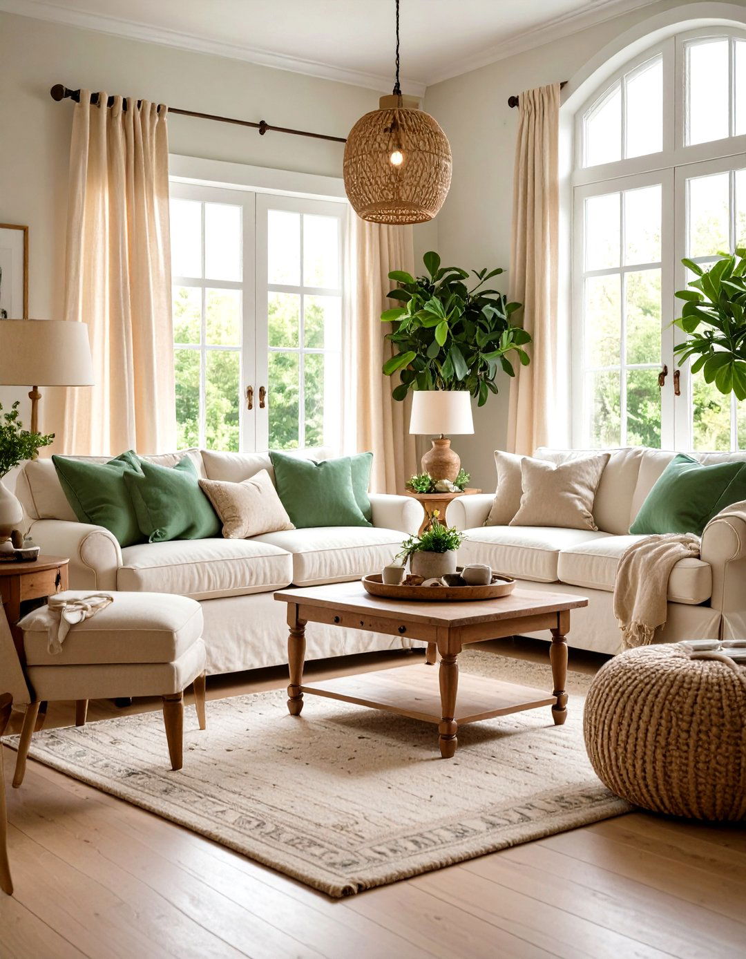 Cream and Sage Green Cottage Style - 24 sage green and cream living room ideas