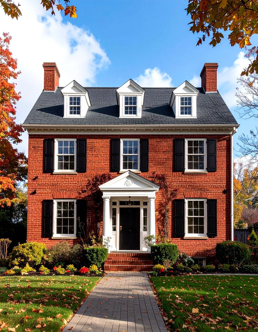Creamy Off White Traditional - 24 Painted Brick Houses