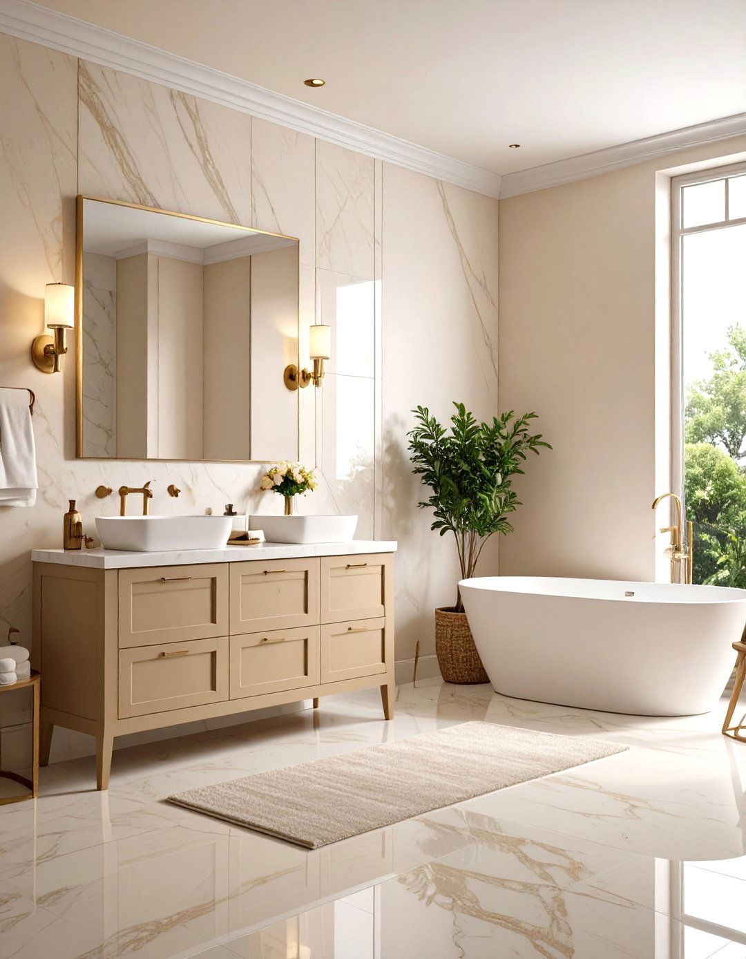 Creamy White Bathroom Retreat - 24 Neutral Bathroom Ideas