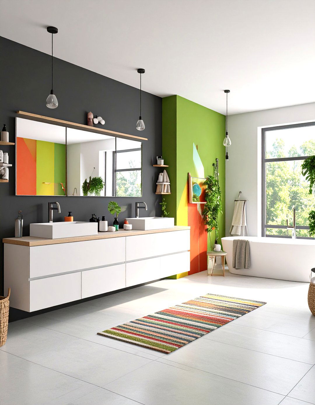 Creative Chalkboard Accent Bathroom - 24 Teen Bathroom Ideas