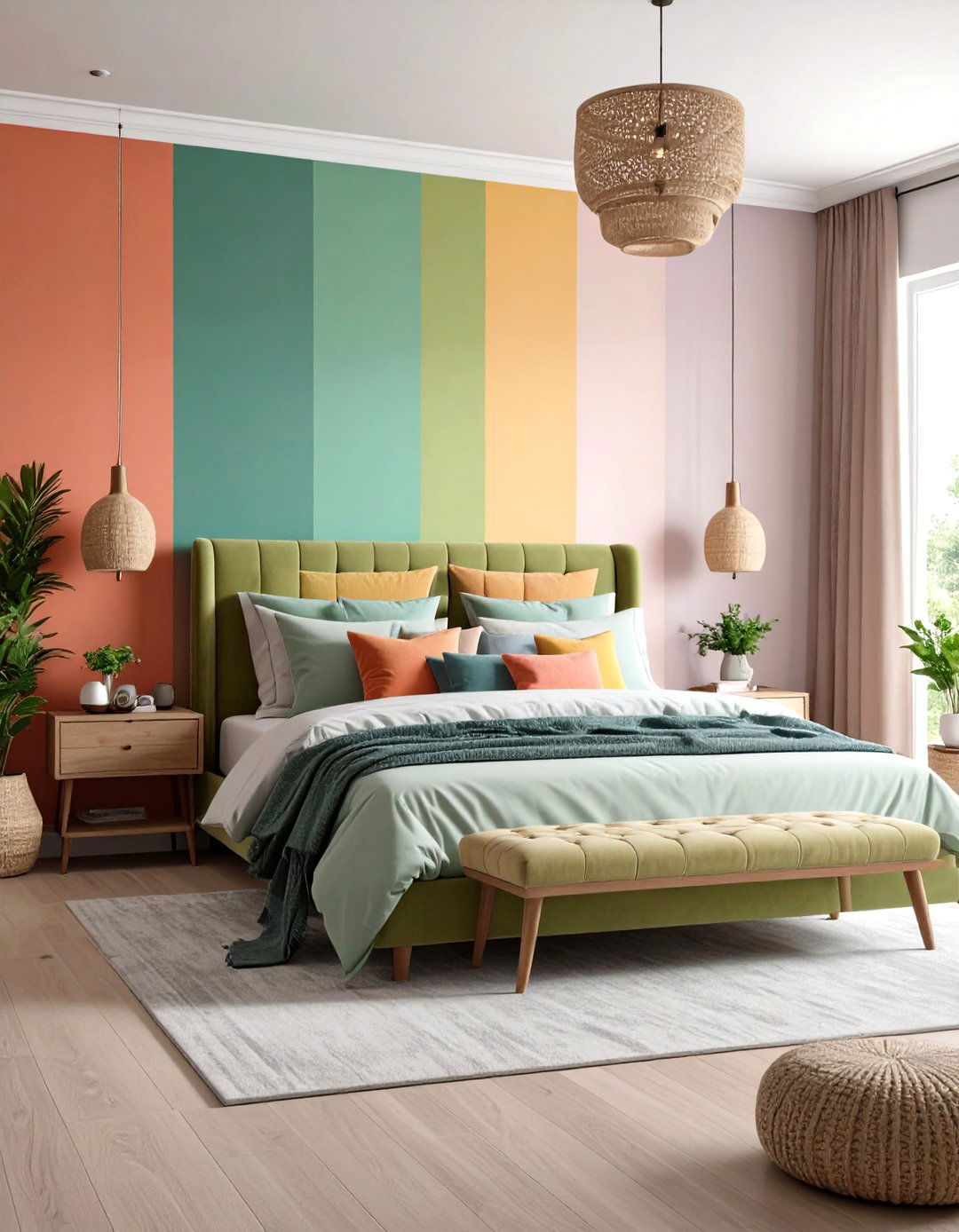 Creative Paint Technique Wall Treatment - 24 Wall Decor Ideas