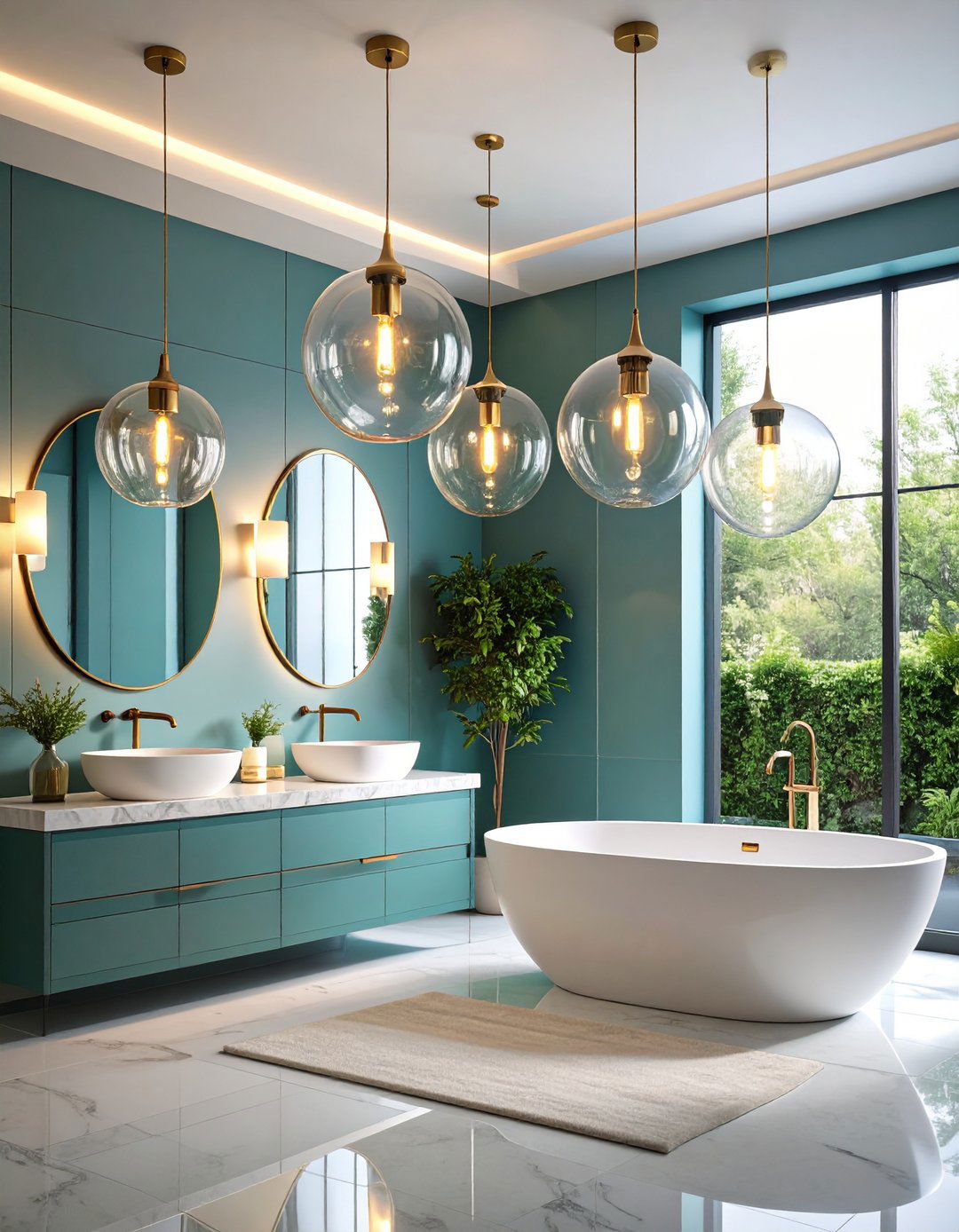 Creative Pendant Lighting Design - 24 Quirky Bathroom Ideas